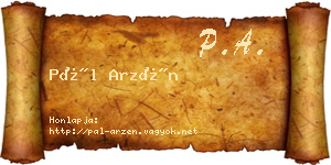Pál Arzén névjegykártya